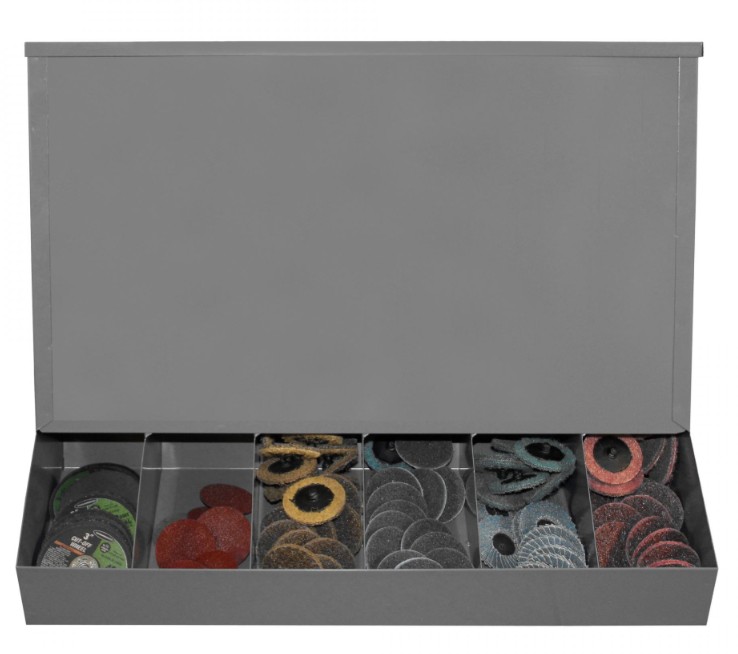6 COMPARTMENT GRAVITY FEED DISPENSER GRAY (MOUNTABLE) - Utility & Wall Mountable Storage