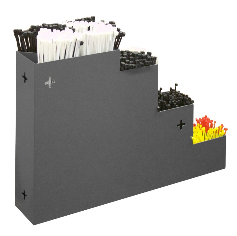 CABLE TIE RACK GRAY (W/REMOVABLE DIVIDERS) - Cable Tie Rack