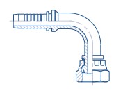 1/2 X 1/2 HOSE / 2 PIECE STEM / FEMALE BSP SWIVEL 90EL - 90 Degree