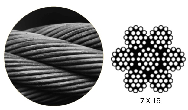 3/16 X 1 FT (7 X 19) AIRCRAFT CABLE 316 S/S - 7 X 19 Aircraft Cable