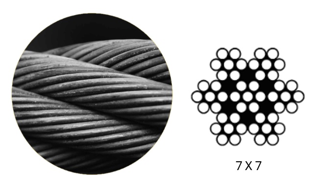 1/8 X 500 FT (7 X 7) AIRCRAFT CABLE HDG - 7 X 7 Aircraft Cable