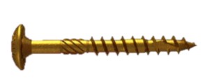 5/16 X 2 1/2 DOME HEAD TORX CONSTRUCTION SCREW TYPE 17 U2 GOLD COATING - Construction Screws