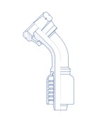 1/4 X 1/4 HOSE / FEMALE BSP SWIVEL 45EL - 45 Degree