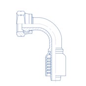 1/4 X 3/8 HOSE / FEMALE BSP SWIVEL 90EL - 90 Degree