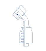 5/8 X 26 HOSE / 26M-1.5 FEMALE SWIVEL DIN LIGHT 45EL - 45 Degree