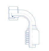 1 X 36 HOSE / 36M-2.0 FEMALE SWIVEL DIN LIGHT 90EL - 90 Degree