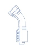 1/2 X 5/8 HOSE / FEMALE JIC SWIVEL 45EL - 45 Degree