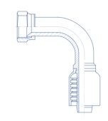 5/8 X 5/8 HOSE / FEMALE JIC SWIVEL 90EL LONG - 90 Degree