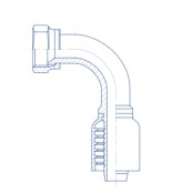 1/4 X 1/4 HOSE / FEMALE JIC SWIVEL 90EL PH - 90 Degree