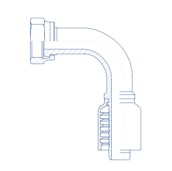 5/8 X 5/8 HOSE / FEMALE OFS SWIVEL 90EL LONG - 90 Degree