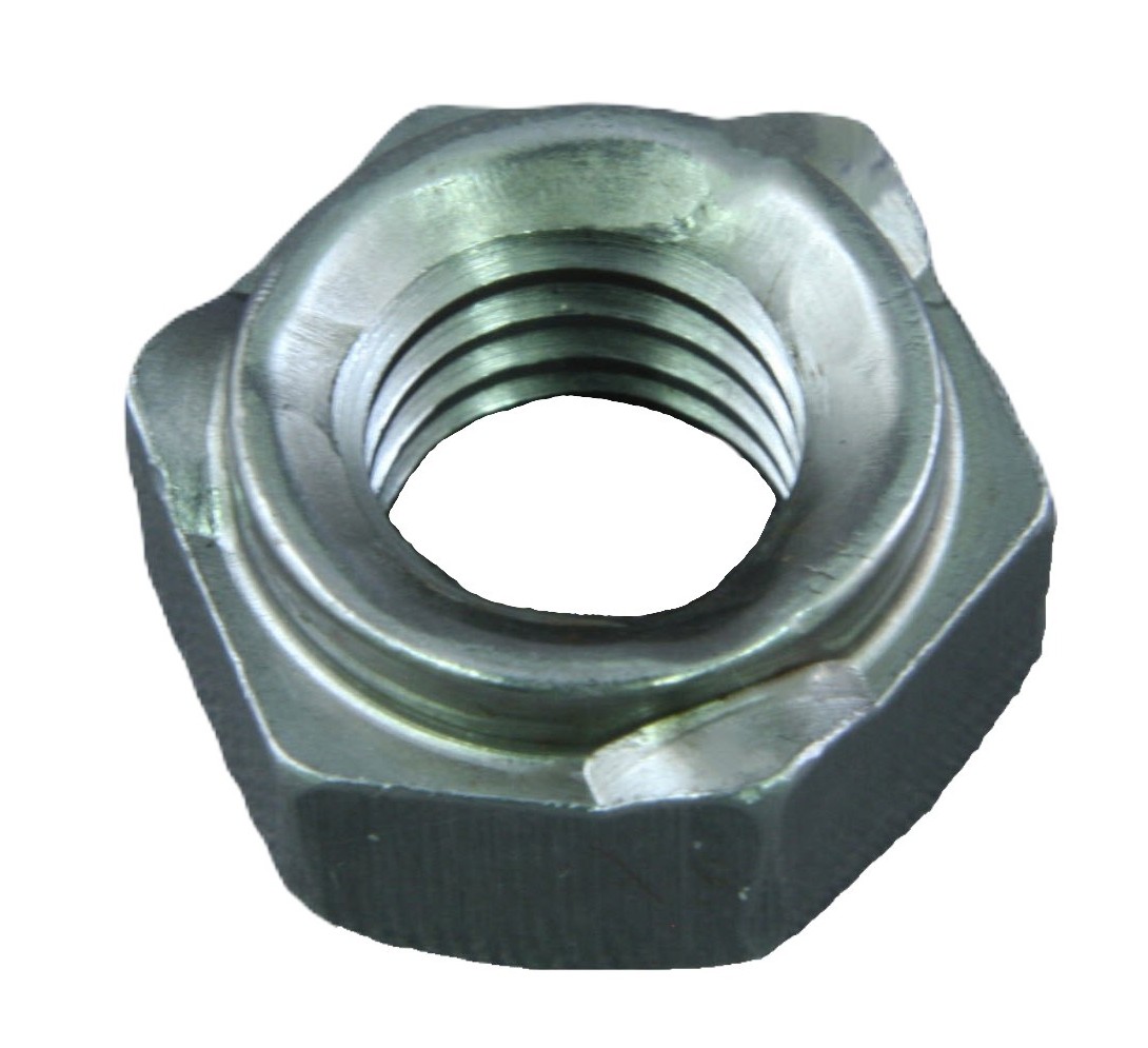 7/16-14 HEX WELD NUT 3 PROJECTION LONG PILOT PLAIN - Hex Weld Nuts