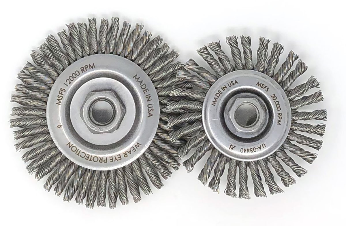 4 X 5/8-11 KNOT STRINGER BEAD WIRE WHEEL C/S - Carbon Steel