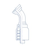 1/2 X 3/4 HOSE / MALE FLANGE CODE 61 45EL - 45 Degree