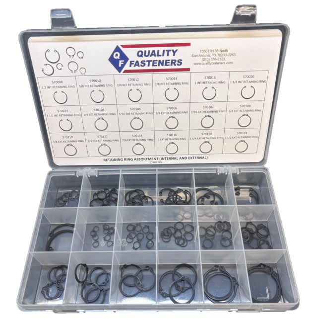 RETAINING RING STEEL ASSORTMENT (INT 1/2 - 1-1/2 / EXT 1/4 - 1-1/2) - Retaining Rings & Clips