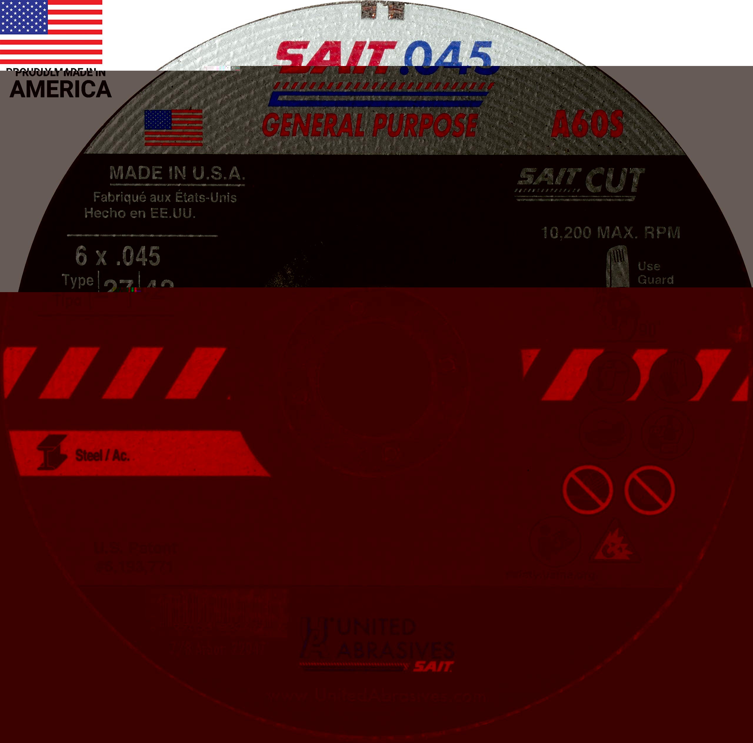 6 X .045 X 7/8 CUT OFF WHEEL TYPE 27 ALUM OXIDE (METAL) - 0.045" Cutting Wheels