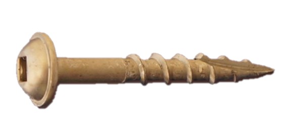 #8 X 1 1/4 ROUND WASHER HEAD SQUARE DRIVE WOOD SCREW TYPE 17 Z/P (POCKET SCREW) - Pocket Screws