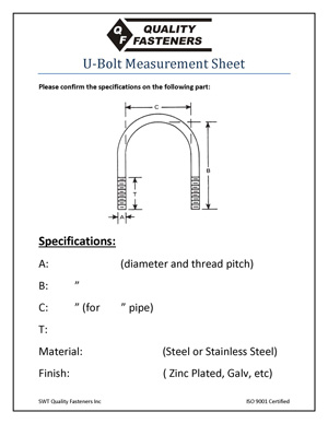U-Bolt Measurment Guide